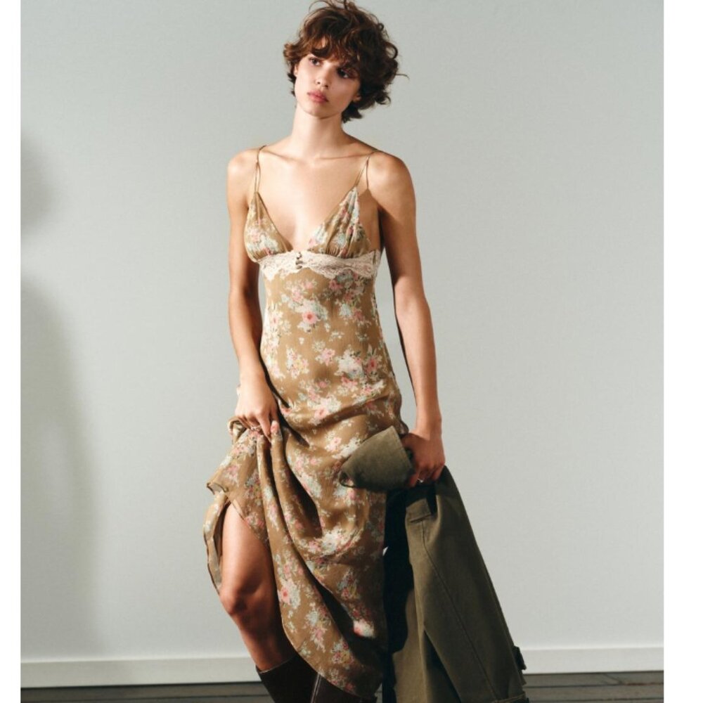 Zara Lace Floral Maxi‎ Dress Romantic Size XS Fairy - Picture 2 of 12